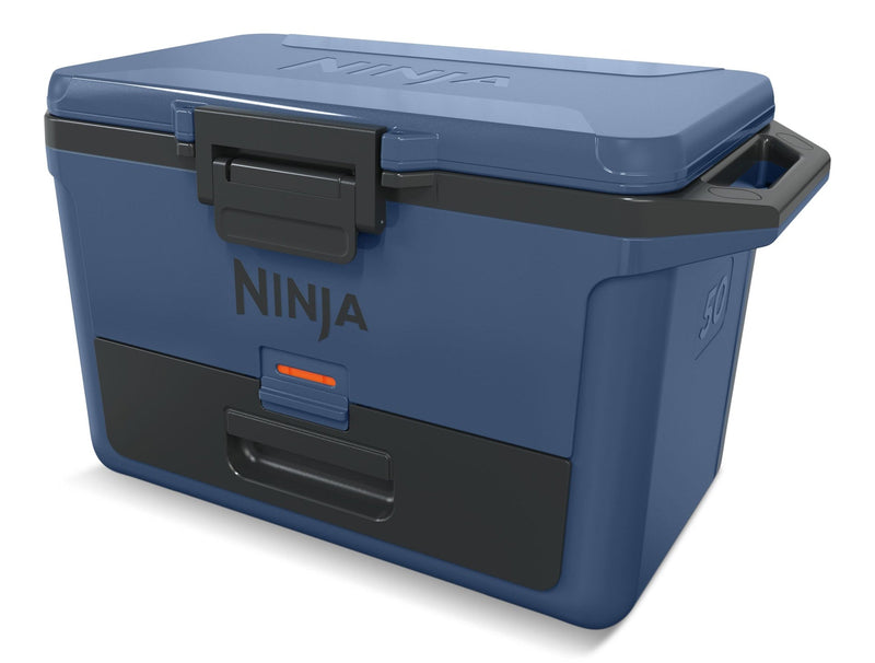 FrostVault 50-Quart Portable Hard Cooler with DryChill Drawer, Blue, 47-L E7F2