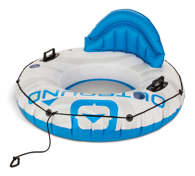 Inflatable Connectable River Tube, 1-Person, White/Blue, 51-in H6C5