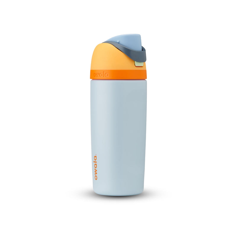 FreeSip Kids’ Stainless Steel Insulated Portable Reusable Water Bottle, with Built-in Straw, Various Colours, 16-oz A2V8