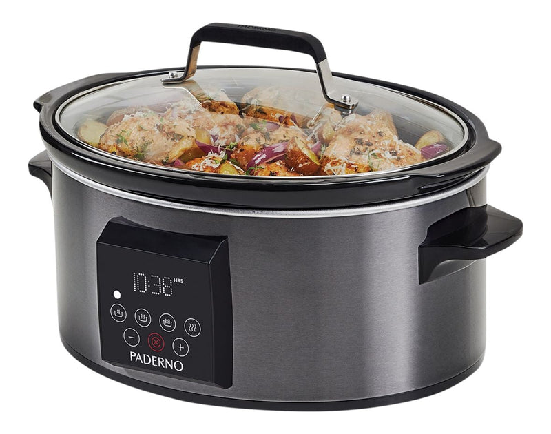 Digital Programmable Slow Cooker, Black Stainless Steel, 6qt M4E0