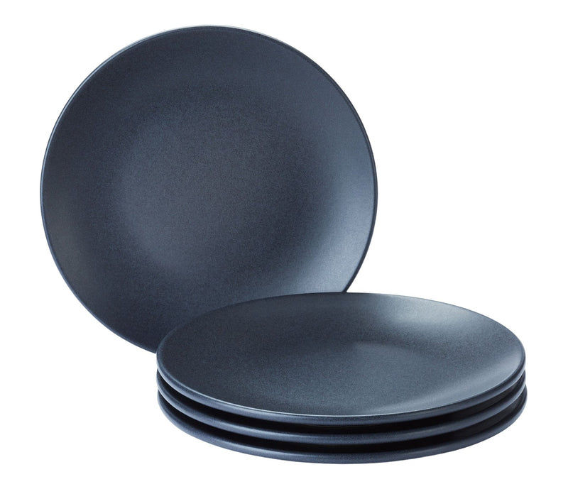 Dorset Stoneware Side Plate Set, Oven Safe, 4-pk, Black Reactive S9K4