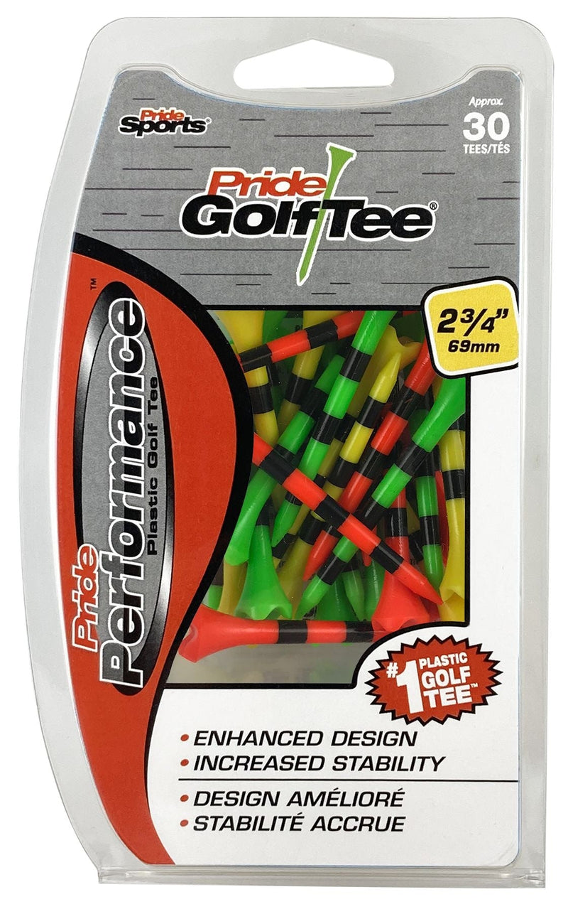 Performance Plastic Golf Tee, 2-3/4-in, 30-pk, Fruit Mix/Stripes Assorted Colours Y5P8