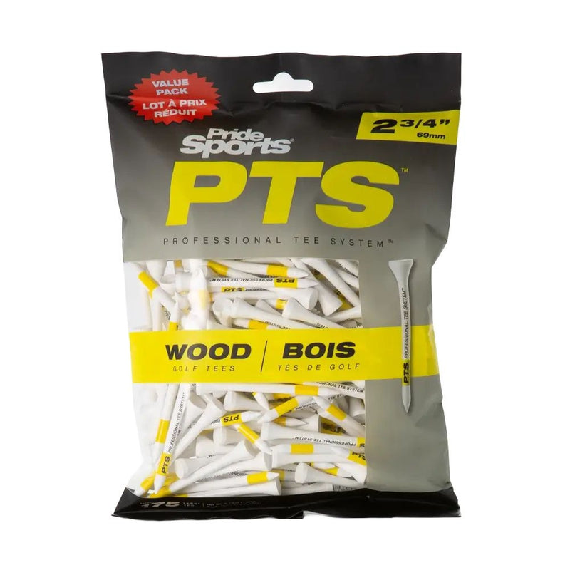 Professional Tee System ProLength Wood Golf Tee, 2-3/4-in Yellow on White, 175-pk Z4S5