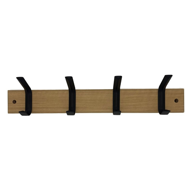 Double 4 Hook on Board, 18", Black N2A6
