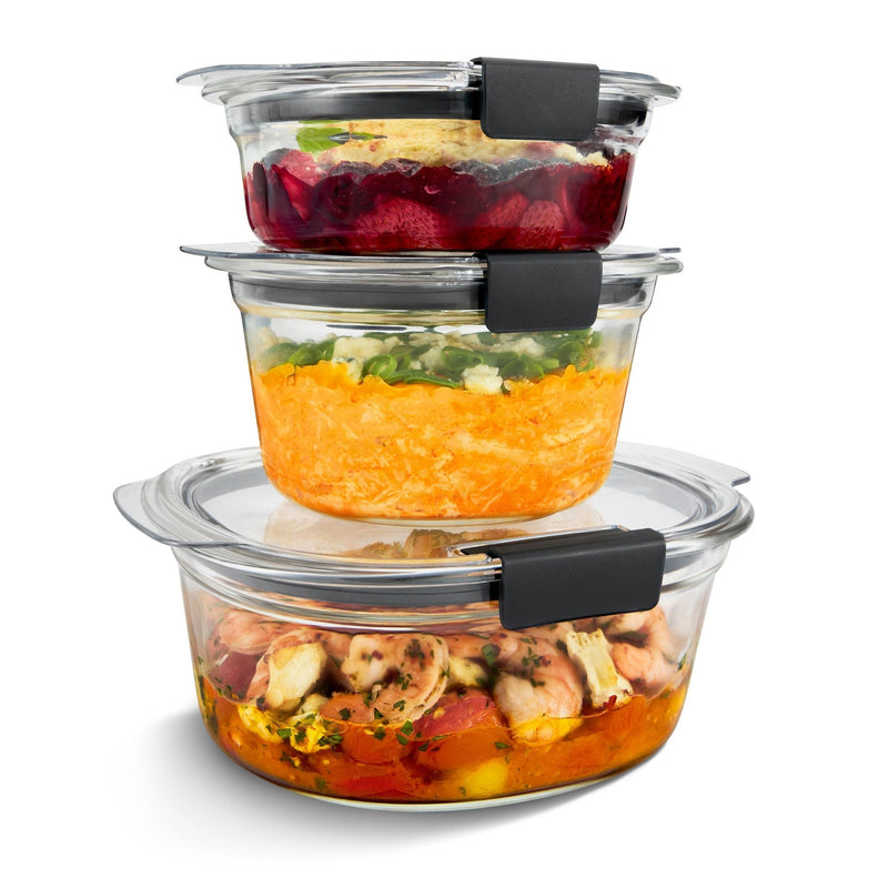 Brilliance Stainshield Glass Round Food Storage Container Set, 6-pc W3N5