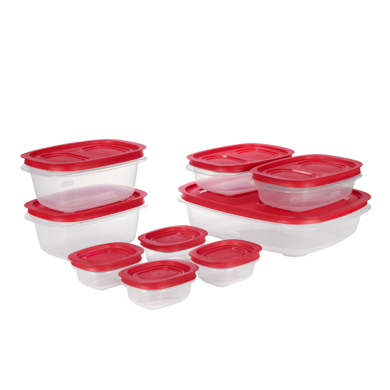 Easy Store Rectangular Plastic Food Storage Container Set, Microwave and Freezer Safe, 18-pc D9Z1