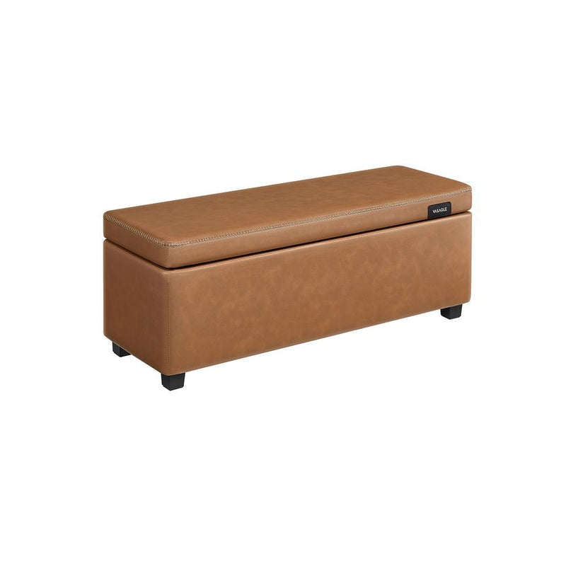 Home Mid-Century Modern Brown Storage Ottoman G3L0