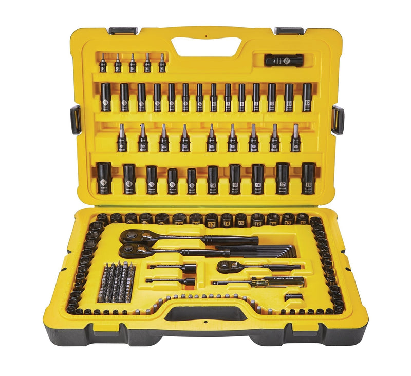 Professional Grade Black Chrome Socket Set, SAE/Metric, 197-pc Q2X8
