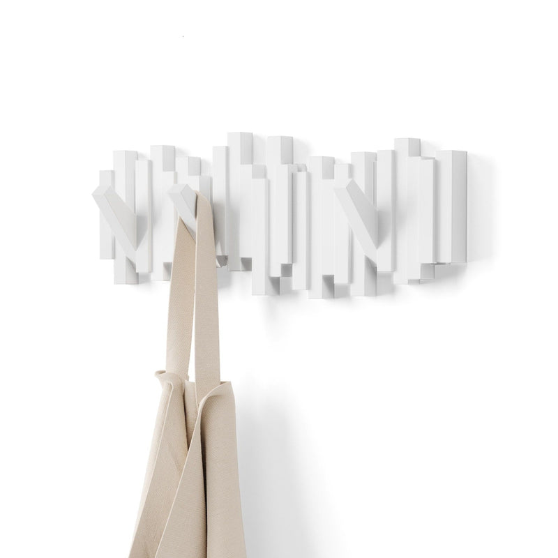 Multi 5 Hook Rack, White F6I4