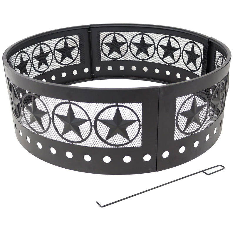Décor Heavy-Duty Steel Cut Out Campfire Ring, 36-in X4F7