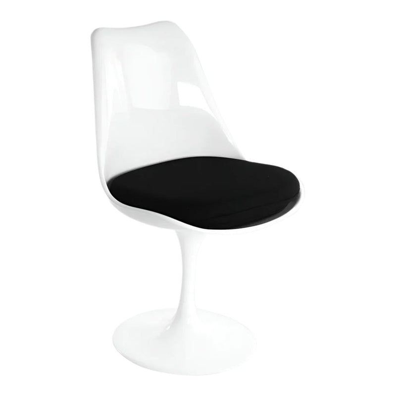 Me Home Tulip Armless Dining Chair, Fiberglass, Black X8Y6
