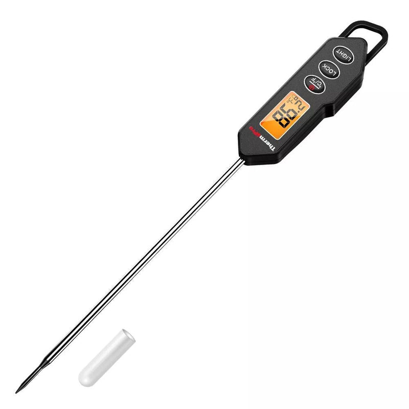 Digital Instant-Read Food & Meat Thermometer with Built-in Magnet & Hook, Black X8A9