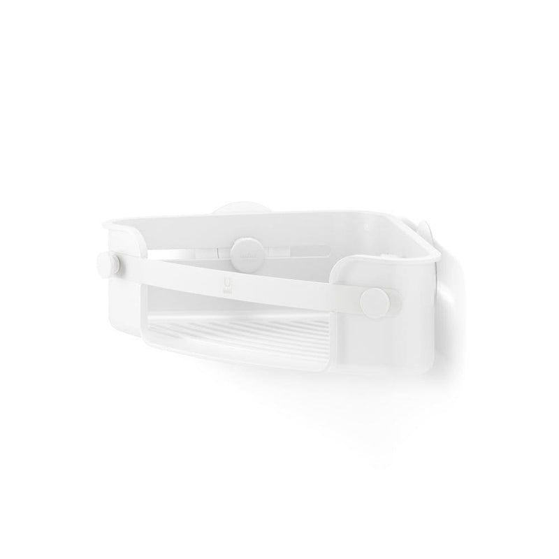 Flex Gel-Lock Rust-Resistant Corner Shower Caddy, with Hooks, White R9N1