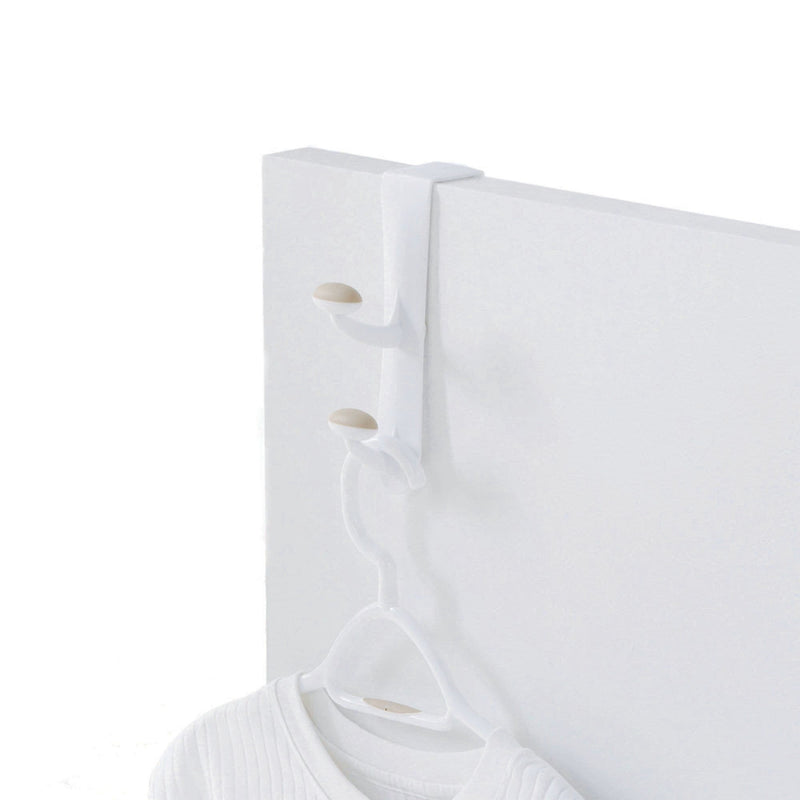 Plastic 2-Hook Over the Door Hook, White, 10-in F3Q5