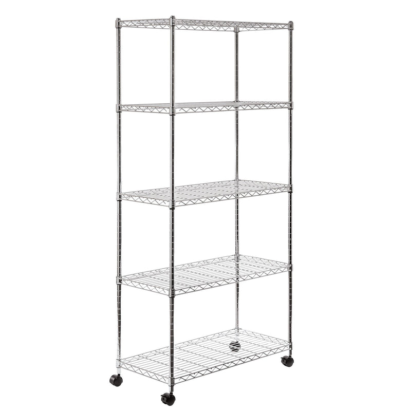 Classics, 5-Tier Steel Wire Shelving, 30-in x 14-in x 60-in, Chrome H9M9