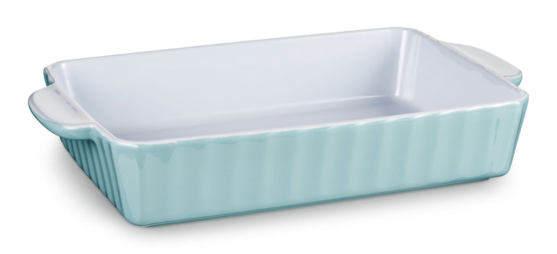 Large Rectangular Ceramic Baking Dish, Blue V7G0