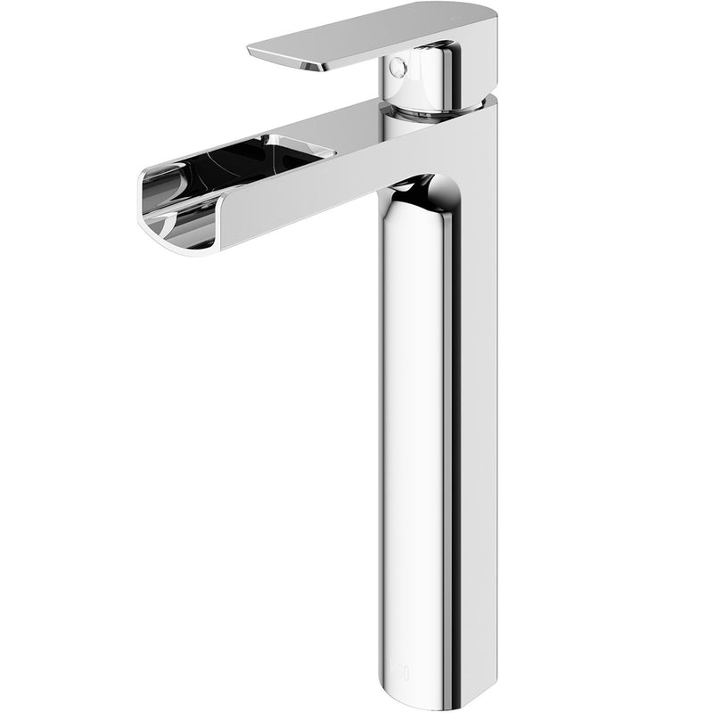 Amada Single Handle Vessel Single Hole Bathroom Sink Faucet, WaterSense Certified, Chrome L8H8