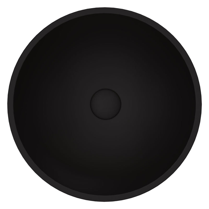 Cavalli MatteShell Round Vessel Bathroom Sink/Basin with Consistent Matte Finish, Black Y9U1