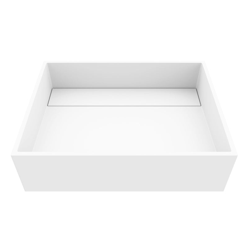 Montauk MatteStone 18x13-in Deep White Bathroom Sink/Basin with Rectangular Vessel C3G9