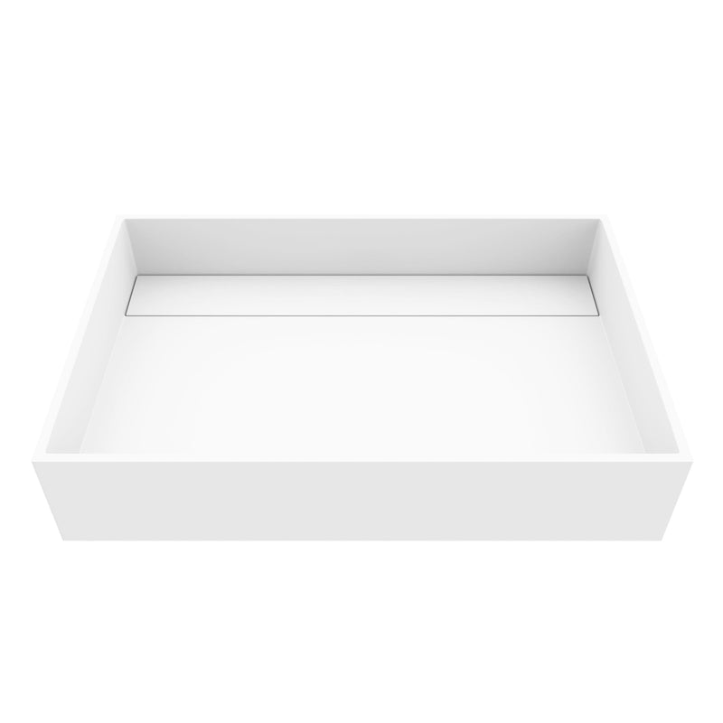 Montauk MatteStone 23x15-in Deep White Bathroom Sink/Basin with Rectangular Vessel C1P6