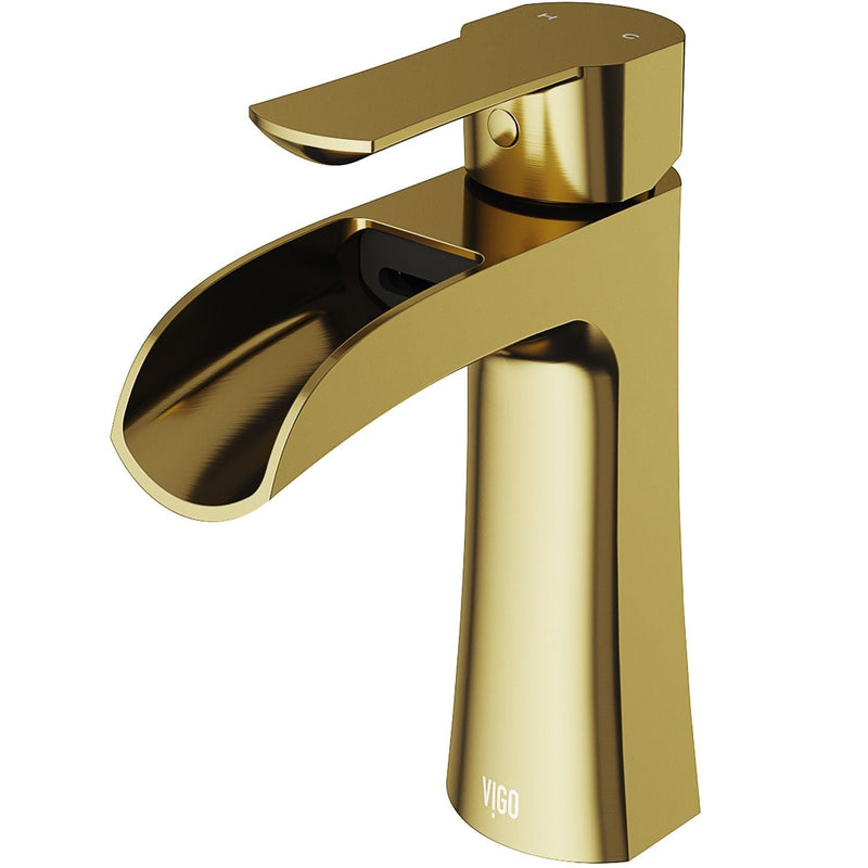 Paloma Single Handle Single Hole Bathroom Sink Faucet, WaterSense Certified, Matte Gold E6O4