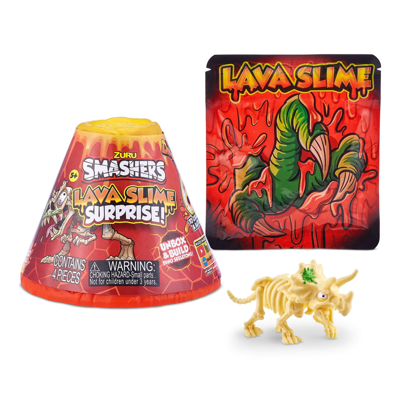 Lava Slime with Dinosaur Toy Favour, Multi-Coloured, 4-pk, Ages 5+, for Arts & Crafts/Birthday Favour G0P0